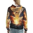 thumbnail image 7 of Honeii Red And White Flame Fox Pattern Womens Oversized Hoodies Long Sleeve Sweatshirts Pullover Fall Outfits with Pocket-XX-Large, 7 of 7