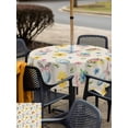 thumbnail image 4 of Easter Outdoor Tablecloth - 54x54 Inch Square Dining Table Cover, Spring Watercolor Bunny Eggs Flowers Beige Waterproof Outdoor Table Cloth with Umbrella Hole & Zipper for Picnic/Patio/Party, 4 of 7