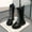 Black, variant on NAISIBABY Girls Riding Boots with Lace Up, Knee High PU Leather Zipper Fall Winter Fashion Boots Black