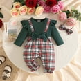 thumbnail image 2 of mgoYE Newborn Infant Baby Girl Clothes Fall Winter Long Sleeve Bubble Romper Plaid Bow One Piece Jumpsuit Cute Outfits, 2 of 9