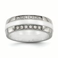 thumbnail image 1 of Stainless Steel Polished White Ceramic CZ Ring 9 Size, 1 of 7