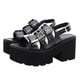 thumbnail image 1 of 1 par de mujeres de fondo grueso sandalias creativas sandalias simples zapatos de verano negro, 1 of 6