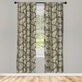 thumbnail image 3 of Ambesonne Hawaiian Curtains, Aloha Tropical Jungle, Pair of 28"x63", Dark Brown Pale Pink, 3 of 5