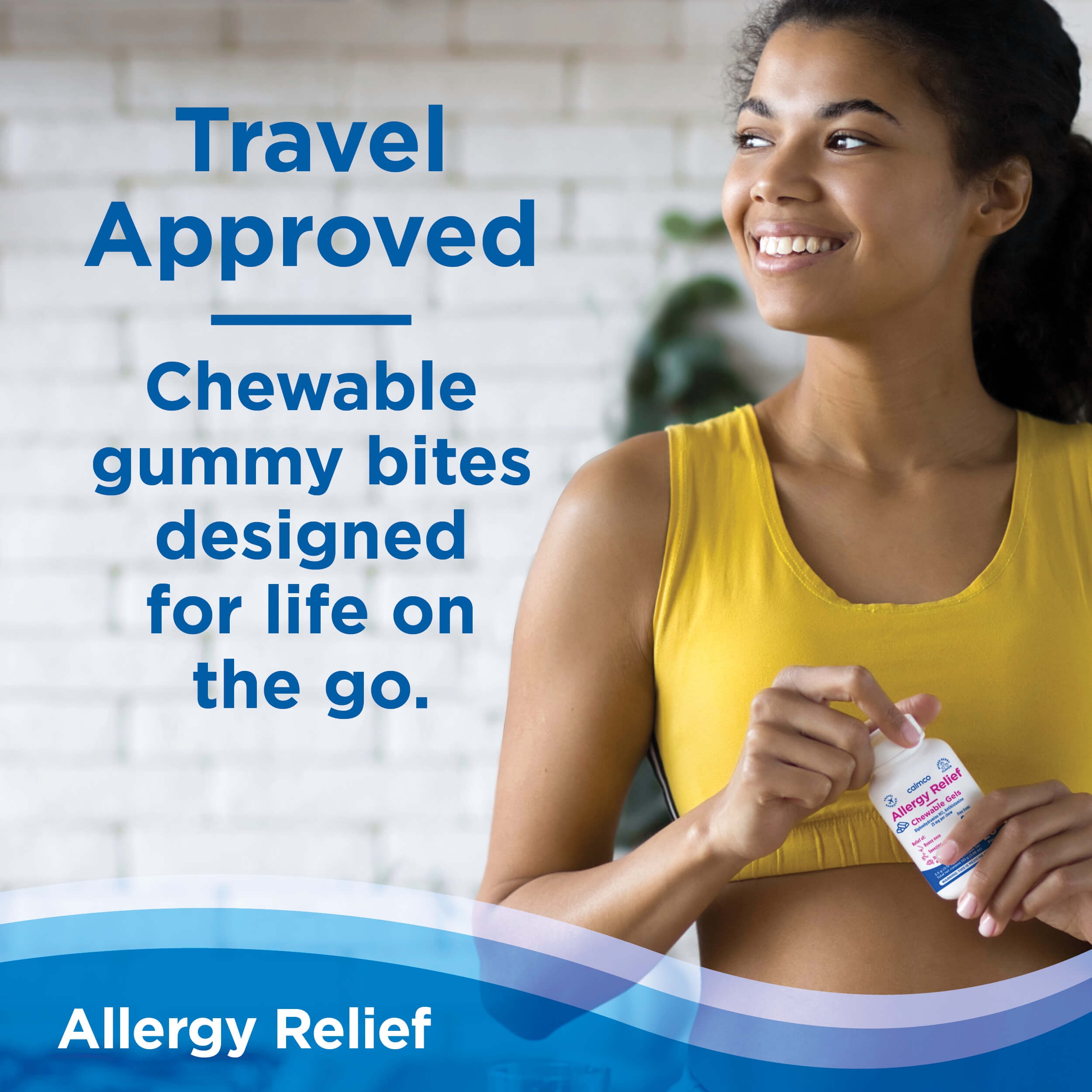 CalmCo Adult Allergy Relief Chewable Gels with Diphenhydramine - Chewable Antihistamine for Sneezing, Runny Nose & Itchy Eyes, Nighttime Allergy Medicine for Ages 12+, Fantasy Fruit Flavor, 30 Pieces