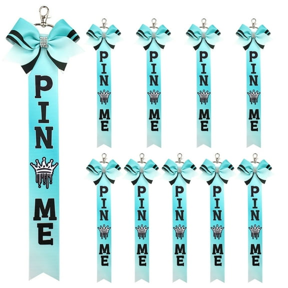 10pcs Colorful Cheer Bowknot Keychain Rhinestones Decorated Backpack Accessories