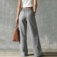 thumbnail image 6 of Hvogkswy Wide Leg Pants for Women, Button High Waist Casual Long Pants with Pockets Flowy Bohemian Vacation Cargo Pants, 6 of 8
