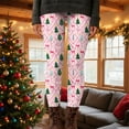 thumbnail image 4 of Fengqque Womens High Waist Workout Leggings Christmas Gym Christmas tree Printed Tummy Control Yoga Pants with Pockets Pink XL(XL), 4 of 6
