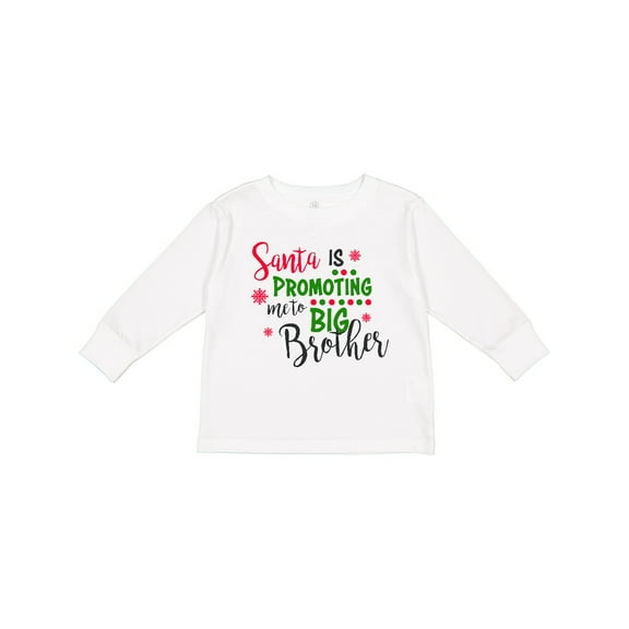 Inktastic Santa is Promoting Me to Big Brother Boys Long Sleeve Toddler T-Shirt