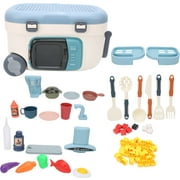 Electric Kitchen Playset, Plastic Kitchen Playset  For Birthday Parties For Above 3 Years Old For Christmas Gifts For Picnic Trips For Vacation For Children Blue