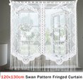 thumbnail image 1 of 120x130cm Window Sheer Curtain Swan Pattern Fringed Fabric Room Lace Drape, 1 of 9