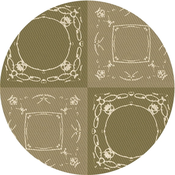 Ahgly Company Machine Washable Indoor Square Transitional Oak Brown Area Rugs, 3' Square