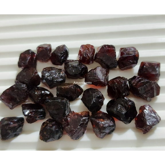 Natural Red Garnet Rough 25 Pcs 12-14 mm Loose Gemstone For Jewelry Making