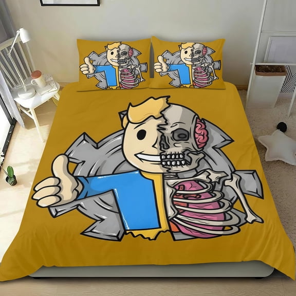 Fallout TV Themed Bed Sheet Set Three Piece Set 53x79 Inches Comfortable And Skin Friendly Unique Design Creating A Star Studded Night