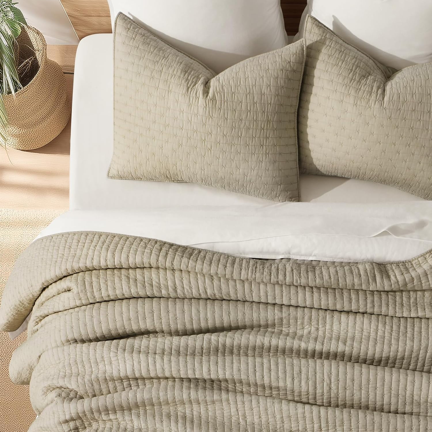 EVERGRACEHOME Cross Stitch Quilt Bedding Set - Thumbnail 2