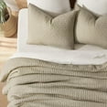 thumbnail image 4 of EVERGRACE Cross Stitch Pre-Washed Cotton Quilt Bedding Set King Size, Oversized 3 Pieces Lightweight Bedspread Coverlet for All Season, with 2 Matching Shams, Driftwood, 108"x96", 4 of 8