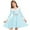 Light Blue, variant on Posijego Girls Party Dresses Christmas Party Fleece Trim Long Sleeve Bow Front Flowy A-Line Dress for Girls