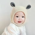 thumbnail image 5 of Esaierr Newborn Baby Rabbit Hat for Boys Girls 8M-3Y Warm Knit Earflaps Hat Cartoon Beanie Pullover Hat, 5 of 8