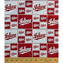 Cotton Indiana University Hoosiers NCAA College Sports Team Red White Cotton Fabric Print by the Yard (IND-020)