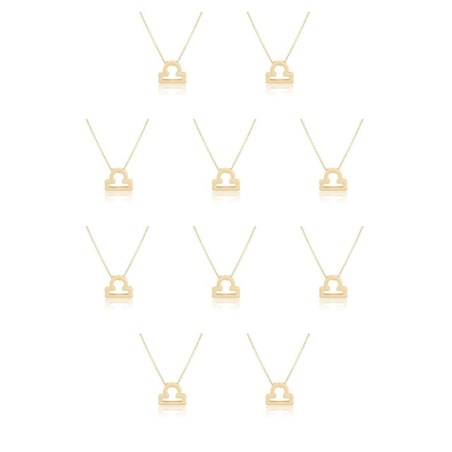 Minnieouse Ins doce signos del zodiaco Vintage constelaciones tema amistad collar Ins personalidad única colgante Libra oro libra de oro 10piezas Minnieouse CBP215985