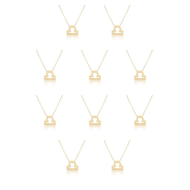 Minnieouse Ins doce signos del zodiaco Vintage constelaciones tema amistad collar Ins personalidad única colgante Libra oro libra de oro 10piezas Minnieouse CBP215985