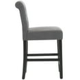thumbnail image 5 of Set of 2 Dining Chair Gray Button Tufting Fabric Upholstered Counter Stools for Dining Room/Kitchen, 5 of 9