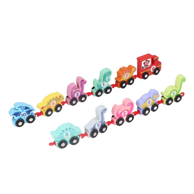 Juego De Trenes De Bloques De Construcción ANGGREK Bloques De Madera De Colores
