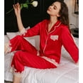 thumbnail image 6 of Royal Exclusive Heavy duty Silk Pajamas for Women in Spring, Summer, and Autumn, Silkworm Silk Long Sleeve Lace Home Clothes Set, Can be worn externally, 6 of 8
