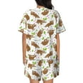thumbnail image 3 of Naloa Cute Sloth Women's Short-Sleeved Pajama Set, Loungewear, Summer pajamas, Breathable Cozy - Medium, 3 of 9