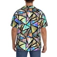 thumbnail image 3 of Lsque Colored Glass print Men's Cuban Collar Short Sleeve Shirt Summer Beachwear Casual Button Down Fashionable Vacation Leisure Shirt-X-Large, 3 of 7