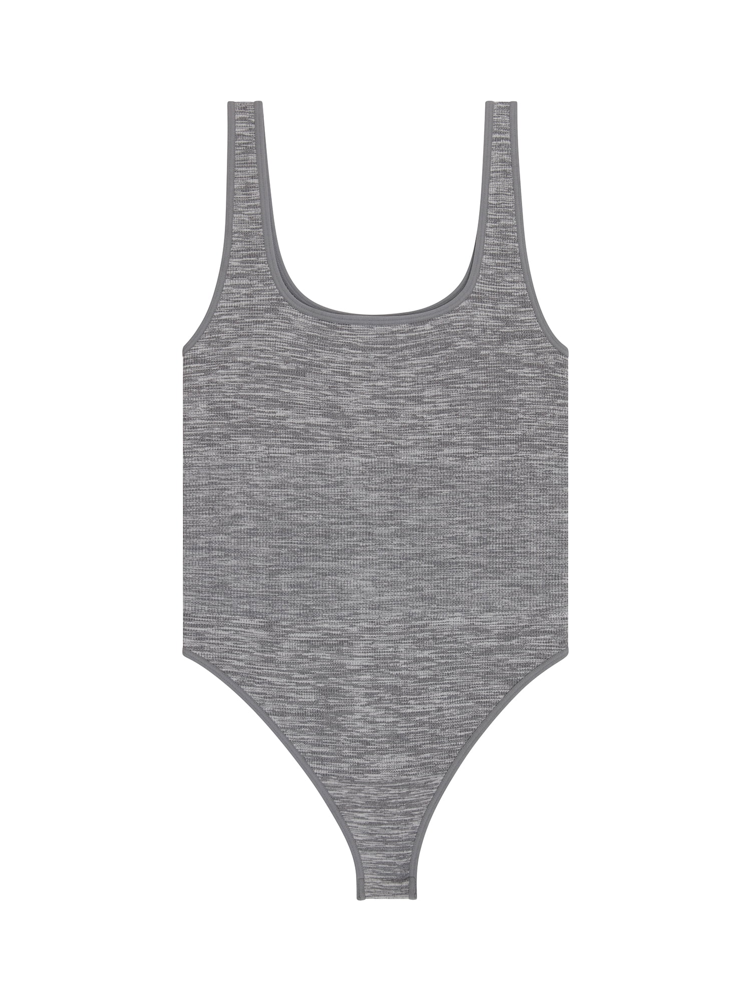 No Boundaries Women's Seamless Smoothing Rib Square Neck Bodysuit, Sizes XS-XXXL