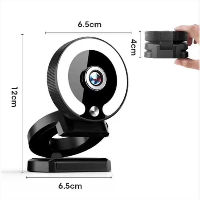 4K Webcam HD Camera with Fill Light Laptop PC Computer Live Broadcast Camera Video Web Camera Microphone Webcast