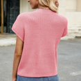 thumbnail image 5 of UAMVSH Fall Cap Sleeve Sweaters for Women Casual Knitted Dressy Sweaters Soft Cap Sleeve Crew Neck Pullover Tank Tops with Pockets(Medium,Pink), 5 of 7