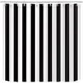 thumbnail image 2 of Black and White Stripe Shower Curtain,Black and White Shower Curtains for Bathroom,72x84 inch Waterproof Polyester Fabric,Concise Fashion Bathroom Decor,Hooks Included, 2 of 6