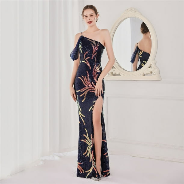 Vestido de lentejuelas con volantes, vestido de fiesta de hadas, vestido de noche, vestido largo sexy, vestido de novia