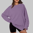 thumbnail image 2 of kamemir Sweatshirts for WomenWomens Oversized Sweatshirts Hoodies Crew Neck Pullover Sweaters Casual Comfy Fall Fashion Outfits Clothes 2024(Purple,M), 2 of 5