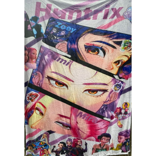 Exclusiva! Cobija Frazada Ultra Suave K-Pop Demon Hunters Guerreras Huntrix Ojos