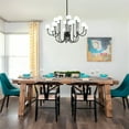 thumbnail image 2 of Black Sputnik Chandelier, 16 Lights Modern Chandelier for Dining Room Mid Century Chandelier Large 36” Ceiling Pendant Light Fixtures with Milk Glass Globe Shades for Foyer Living Room Kitchen Island, 2 of 8