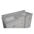 thumbnail image 2 of Nantucket 60" Double Bathroom Vanity with White Cabinet and Carrara Marble Top, 2 of 6
