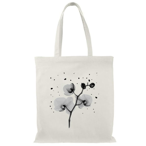 Smartprints Dark Flower Tote Bag - Image by Shutterstock, One Size Cotton Canvas Tote Bag