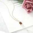 thumbnail image 4 of Gem Stone King 18K Yellow Gold Plated Silver Red Tiger Eye Pendant Necklace for Women | 2.03 Cttw | Gemstone Birthstone | Emerald Cut 9X7MM | With 18 inch Silver Chain, 4 of 4