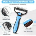 thumbnail image 4 of SUSWIM Pet Grooming Brush-Double Sided Shedding and Dematting Undercoat Rake Comb for Dogs and Cats, No More Nasty Shedding or Flying Hair, 4 of 7