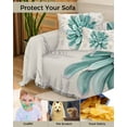 thumbnail image 4 of Succulent Teal Sofa Covers for 3 Cushion Couch,Washable Sectional & L Shape Couch Covers for Dog/Cat/Kid,Country Rustic Botanical Herb Summer Fruit Non Slip Sofa Slipcover Tassel Futon Cover 71x150, 4 of 8