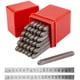 thumbnail image 1 of Juego de 36 sellos metálicos de 3 mm con letras y números (A-Z y 0-9). Incluye herramienta de troquelado para letras minúsculas., 1 of 8