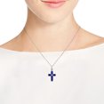 thumbnail image 6 of Christian Cross Blue Lapis-Lazuli Inlay .925 Silver Necklace, 6 of 6