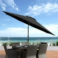 thumbnail image 4 of CorLiving 10 Foot Wind Resistant Patio Umbrella, Outdoor Parasol with Crank Tilt, Round Market Umbrella for Patio, Umbrella with Crank, Tilt Umbrella, Outdoor Umbrella, Black, 4 of 8