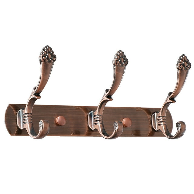 Unique Bargains Dual Hook Rack Wall Mounted Coat Hooks Plating Finish