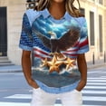 thumbnail image 5 of successthop Independence Day T Shirt Women Flags Plus Size Summer Shirts Festival Top Crewneck Short Sleeve Clothes XL, 5 of 7
