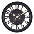 thumbnail image 1 of Horloge Murale Rétro Grande de 11 Pouces, Sans Tic-Tac, à Piles, Horloge Murale Vintage Européenne d'Intérieur pour Salon et Cuisine à la Maison - Noir, 1 of 7