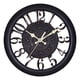 thumbnail image 1 of Reloj de pared retro, reloj de pared, funciona con pilas, decorativo, europeo, sin tictac. Negro, 1 of 8
