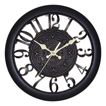 deevoka 11 Inch Clocks Vintage Silent Non Ticking Quality Quartz Operated Home Clock Black